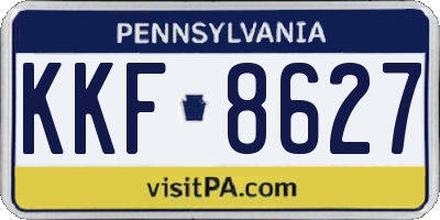 PA license plate KKF8627