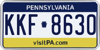PA license plate KKF8630