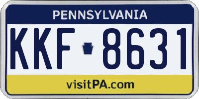 PA license plate KKF8631