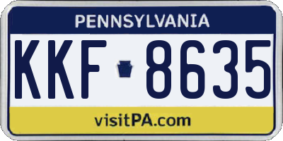 PA license plate KKF8635