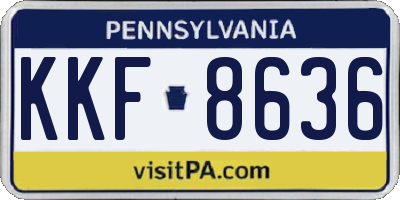 PA license plate KKF8636