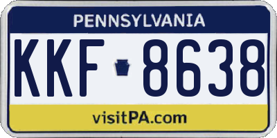 PA license plate KKF8638