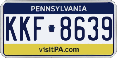 PA license plate KKF8639