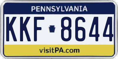 PA license plate KKF8644