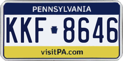 PA license plate KKF8646