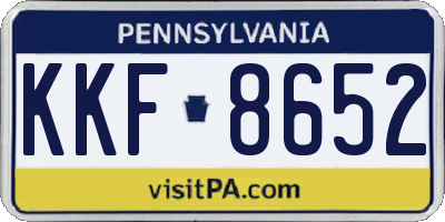 PA license plate KKF8652