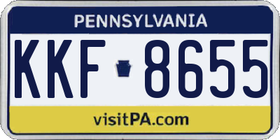 PA license plate KKF8655