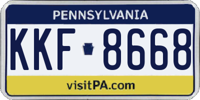 PA license plate KKF8668