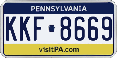 PA license plate KKF8669