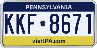 PA license plate KKF8671