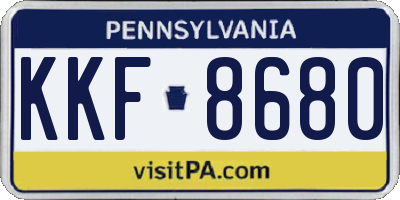 PA license plate KKF8680