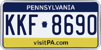 PA license plate KKF8690