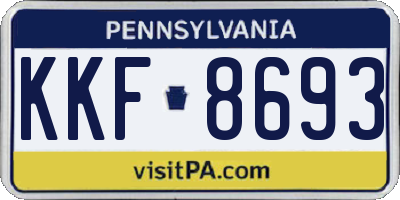 PA license plate KKF8693