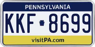 PA license plate KKF8699