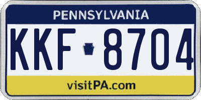 PA license plate KKF8704