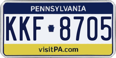 PA license plate KKF8705