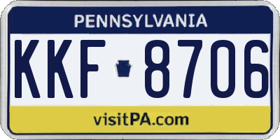PA license plate KKF8706
