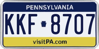 PA license plate KKF8707