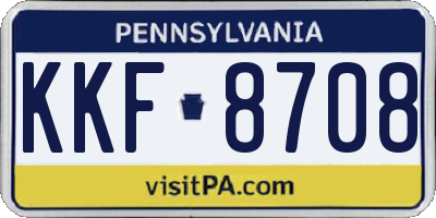 PA license plate KKF8708