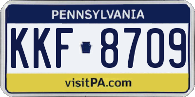 PA license plate KKF8709