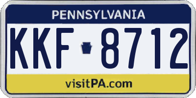 PA license plate KKF8712