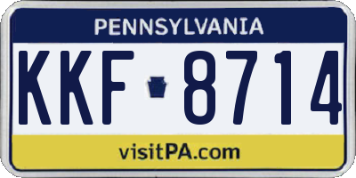 PA license plate KKF8714