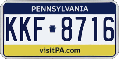 PA license plate KKF8716