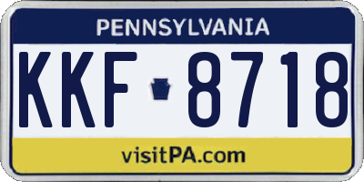 PA license plate KKF8718