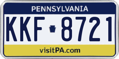 PA license plate KKF8721