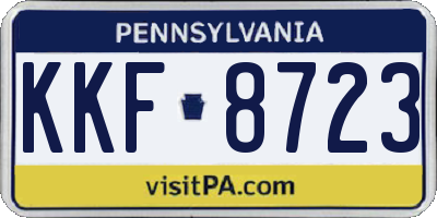 PA license plate KKF8723