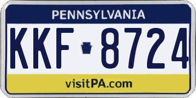 PA license plate KKF8724