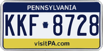 PA license plate KKF8728