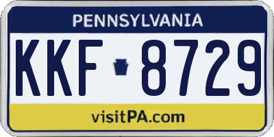 PA license plate KKF8729