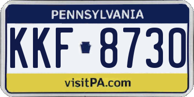 PA license plate KKF8730
