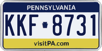 PA license plate KKF8731
