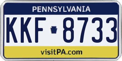 PA license plate KKF8733