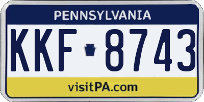 PA license plate KKF8743