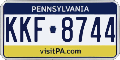 PA license plate KKF8744
