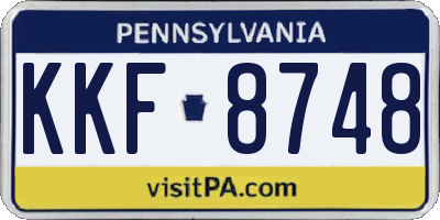 PA license plate KKF8748