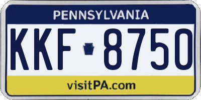 PA license plate KKF8750