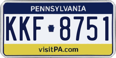 PA license plate KKF8751