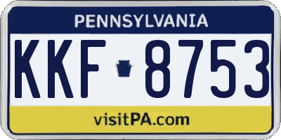 PA license plate KKF8753