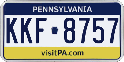 PA license plate KKF8757