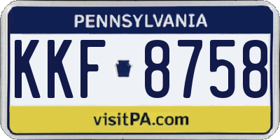 PA license plate KKF8758
