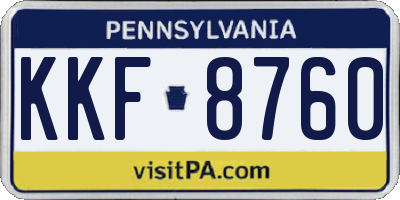 PA license plate KKF8760