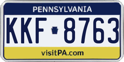 PA license plate KKF8763