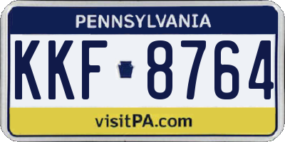 PA license plate KKF8764