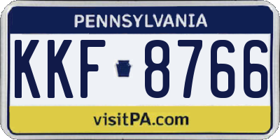 PA license plate KKF8766