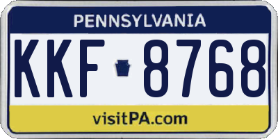 PA license plate KKF8768