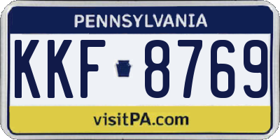 PA license plate KKF8769